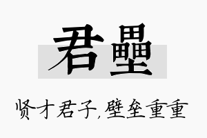 君垒名字的寓意及含义