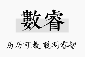 数睿名字的寓意及含义