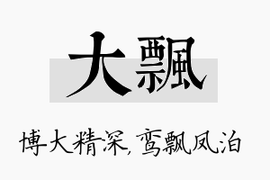 大飘名字的寓意及含义