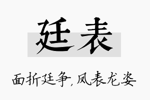 廷表名字的寓意及含义