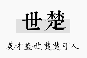 世楚名字的寓意及含义