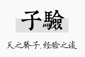 子验名字的寓意及含义