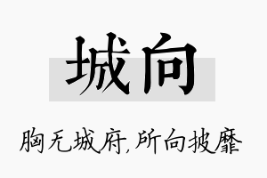 城向名字的寓意及含义