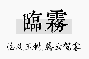 临雾名字的寓意及含义