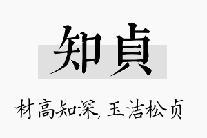 知贞名字的寓意及含义