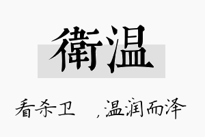 卫温名字的寓意及含义