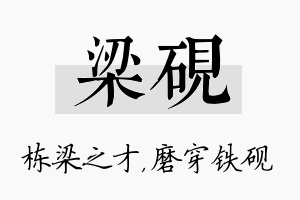 梁砚名字的寓意及含义