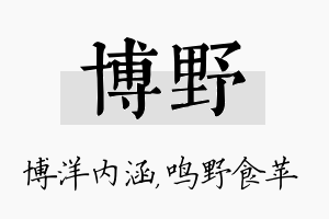 博野名字的寓意及含义