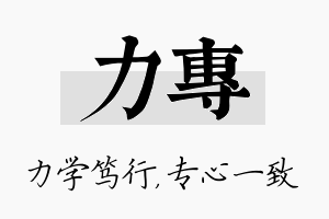 力专名字的寓意及含义