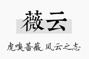 薇云名字的寓意及含义