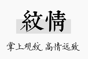 纹情名字的寓意及含义