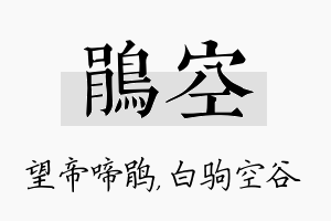 鹃空名字的寓意及含义