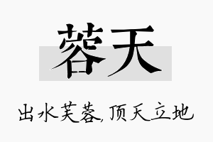 蓉天名字的寓意及含义