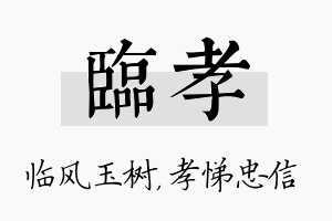 临孝名字的寓意及含义