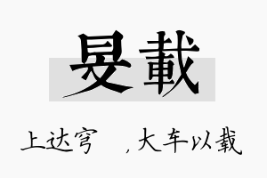 旻载名字的寓意及含义