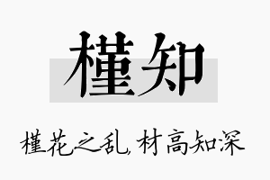 槿知名字的寓意及含义