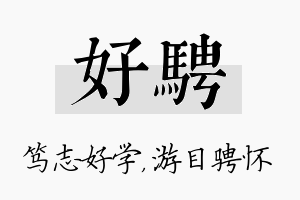 好骋名字的寓意及含义