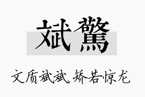 斌惊名字的寓意及含义