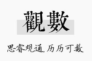 观数名字的寓意及含义