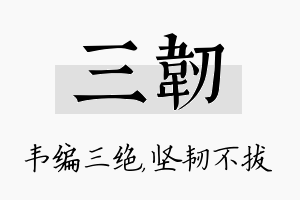 三韧名字的寓意及含义