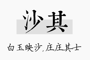 沙其名字的寓意及含义