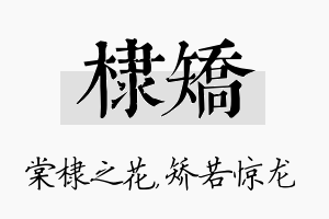 棣矫名字的寓意及含义