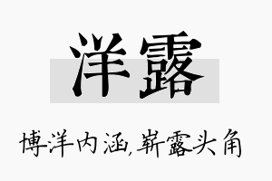 洋露名字的寓意及含义