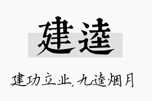 建逵名字的寓意及含义