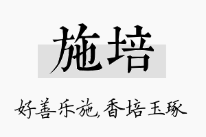 施培名字的寓意及含义