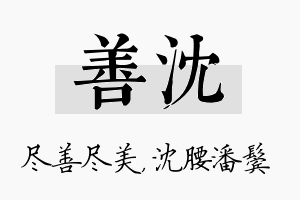 善沈名字的寓意及含义