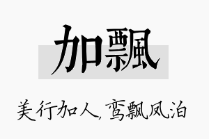 加飘名字的寓意及含义