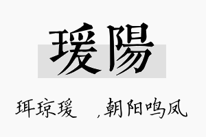 瑗阳名字的寓意及含义