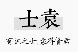 士袁名字的寓意及含义