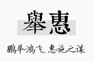 举惠名字的寓意及含义