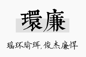 环廉名字的寓意及含义