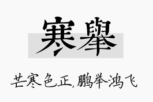 寒举名字的寓意及含义