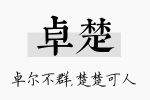 卓楚名字的寓意及含义