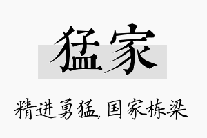 猛家名字的寓意及含义