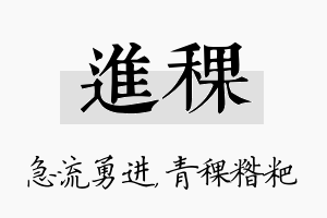 进稞名字的寓意及含义