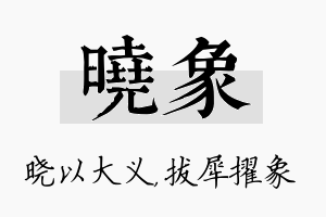 晓象名字的寓意及含义