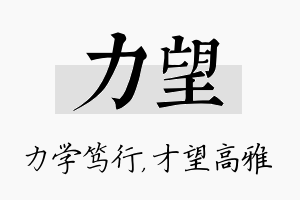 力望名字的寓意及含义