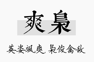 爽枭名字的寓意及含义