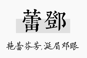 蕾邓名字的寓意及含义