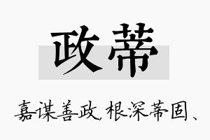 政蒂名字的寓意及含义