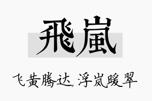 飞岚名字的寓意及含义