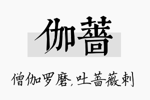 伽蔷名字的寓意及含义