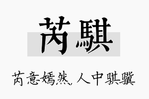 芮骐名字的寓意及含义