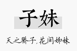 子妹名字的寓意及含义