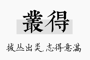 丛得名字的寓意及含义