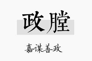 政膛名字的寓意及含义